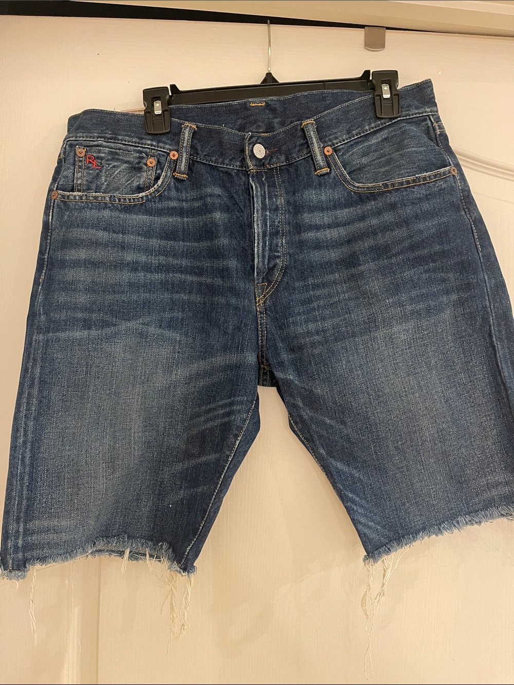 Polo by Ralph Lauren Distressed Dark Blue Denim Shorts